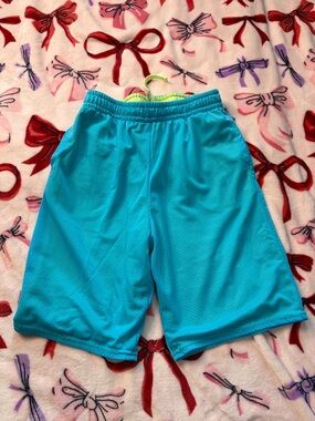 Athletic Works Neon Lime and Teal Mesh Shorts